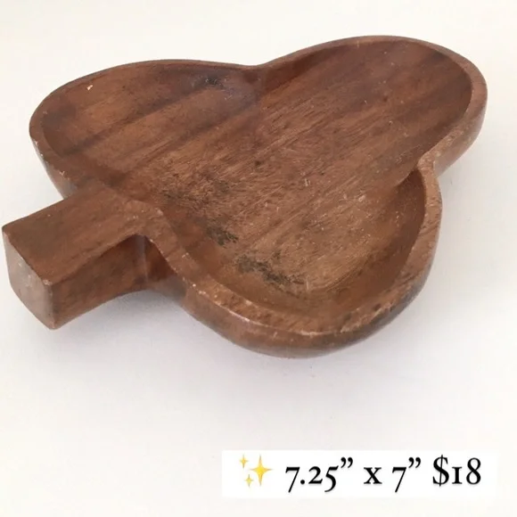 Price Firm ❤️ Club Clover Wooden Dish Bowl - Picture 2 of 2
